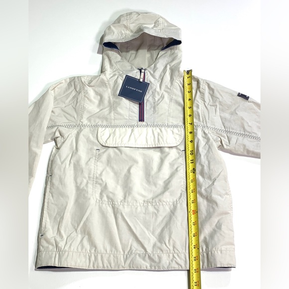 Lands End Girls Hooded Pullover Jacket L 6X-7 Qtr Zip East Cove Inn Montauk NY - Picture 8 of 11